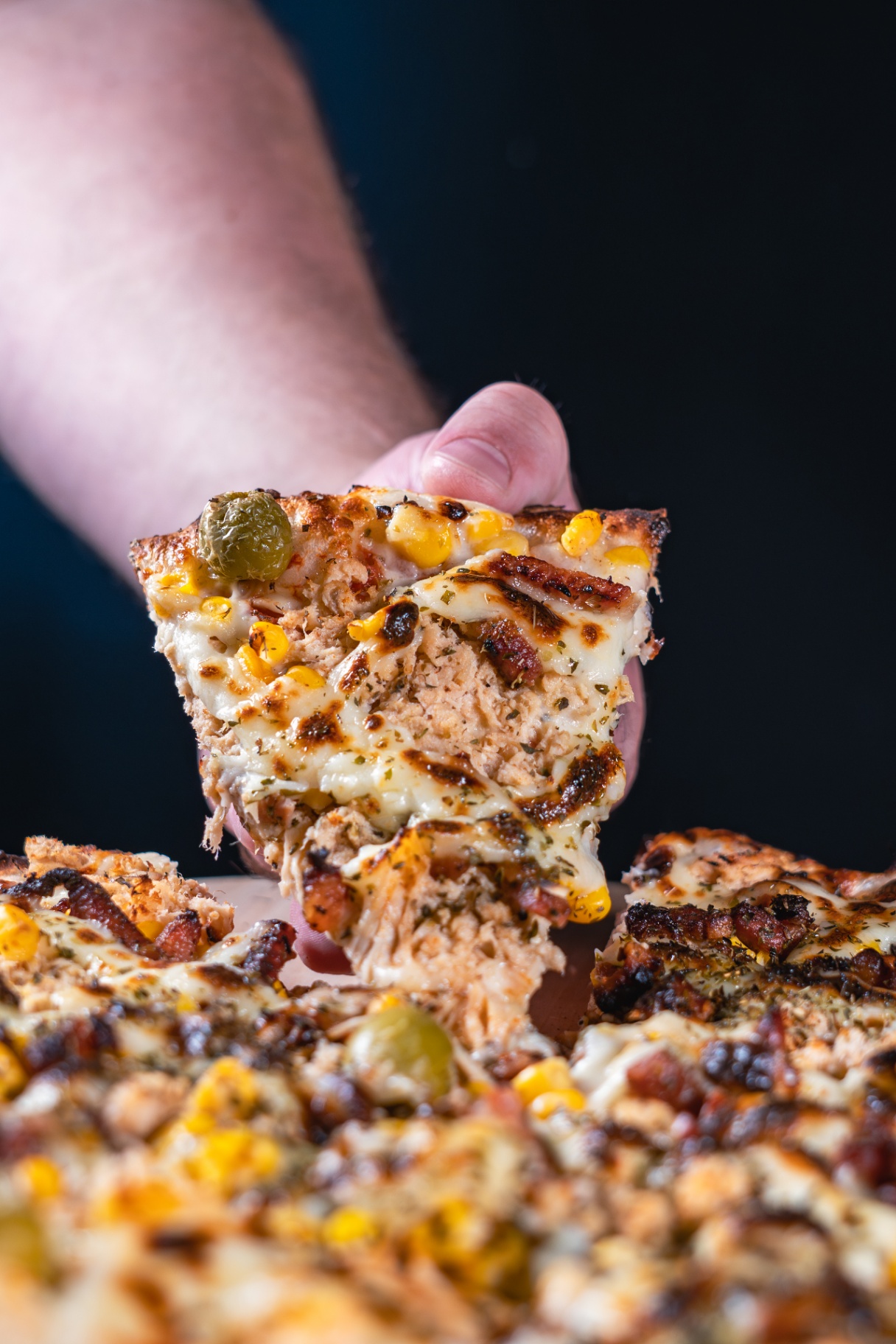 Pulled Chicken, Bacon, Sweetcorn & Catupiry